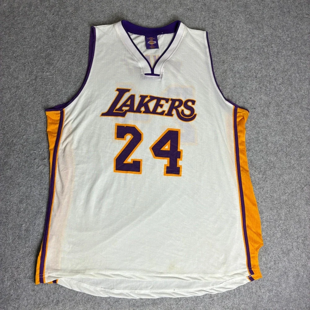 NBA Los Angeles Lakers Kobe Bryant 24 Jersey White Mens XXL Basketball Sport - Picture 1 of 8